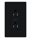 Lutron CAR-15-DDTR-BL Claro 15A Tamper Resistant Receptacle - Dual Dimming - Black Finish