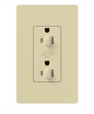 Lutron CAR-15-DDTR-IV Claro 15A Tamper Resistant Receptacle - Dual Dimming - lvory Finish