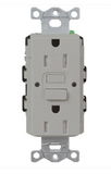 Lutron CAR-15-GFST-GR Claro 15A GFCI Receptacle - Tamper Resistant - Grey Finish