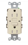 Lutron CAR-15-GFST-LA Claro 15A GFCI Receptacle - Tamper Resistant - Light Almond Finish