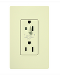 Lutron CAR-15-HDTR-AL Claro 15A Tamper Resistant Receptacle - Half Dimming - Almond Finish