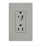 Lutron CAR-15-HDTR-GR Claro 15A Tamper Resistant Receptacle - Half Dimming - Grey Finish