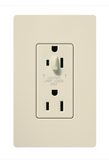 Lutron CAR-15-HDTR-LA Claro 15A Tamper Resistant Receptacle - Half Dimming - Light Almond Finish