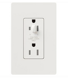 Lutron CAR-15-HDTR-WH Claro 15A Tamper Resistant Receptacle - Half Dimming - White Finish