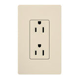 Lutron CAR-15-LA Claro 15A Duplex Receptacle, Light Almond Finish