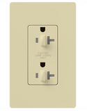 Lutron CAR-20-DDTR-IV Claro 20A Tamper Resistant Receptacle - Dual Dimming - lvory Finish