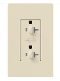 Lutron CAR-20-DDTR-LA Claro 20A Tamper Resistant Receptacle - Dual Dimming - Light Almond  Finish