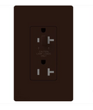 Lutron CAR-20-HDTR-BR Claro 20A Tamper Resistant Receptacle - Half Dimming - Brown Finish