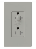 Lutron CAR-20-HDTR-GR Claro 20A Tamper Resistant Receptacle - Half Dimming - Grey Finish