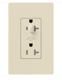 Lutron CAR-20-HDTR-LA Claro 20A Tamper Resistant Receptacle - Half Dimming - Light Almond Finish