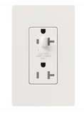 Lutron CAR-20-HDTR-WH Claro 20A Tamper Resistant Receptacle - Half Dimming - White Finish