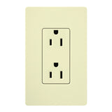 Lutron CARS-15-TR-AL Claro 15A Tamper Resistant Receptacle, Almond Finish