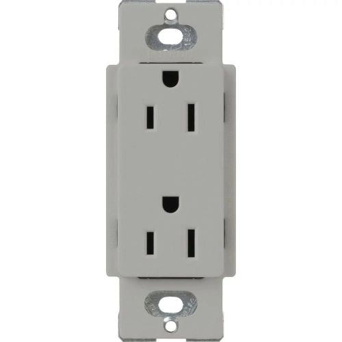 Lutron CARS-15-TR-GR Claro 15A Tamper Resistant Receptacle, Gray Finish