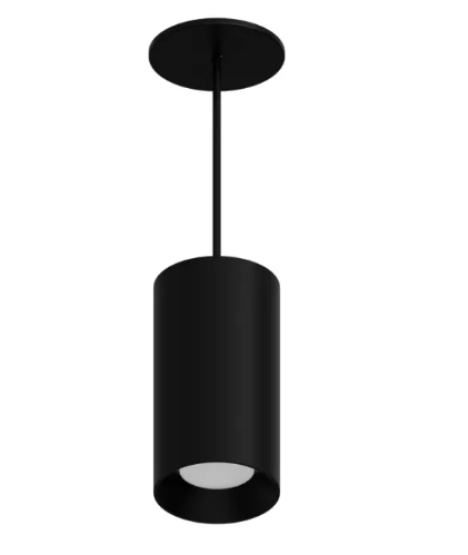DMF Lighting  CCPR08C81535BKOEO C-Series 8" LED Round Pendant Mount Cylinder, 1,500 Lumens, Color Temperature 3500K, 8' Cord, Open Ceiling Battery Backup, Voltage 120-277V, Black Finish