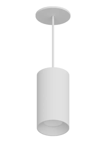 DMF Lighting CCPR08C81040WHOEO C-Series 8" LED Round Pendant Mount Cylinder, 1,000 Lumens, Color Temperature 4000K, 8' Cord, Open Ceiling Battery Backup, Voltage 120-277V, White