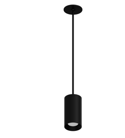 DMF Lighting CCPR08S21530BKOEO C-Series 8" LED Round Pendant Mount Cylinder, 1,500 Lumens, Color Temperature 3000K, 24" Stem, Open Ceiling Battery Backup, Voltage 120-277V, Black Finish