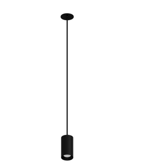 DMF Lighting CCPR08S41535BKOEO C-Series 8" LED Round Pendant Mount Cylinder - 1,500 Lumens - 3500K - 48" Stem - Open Ceiling Battery Backup - 120-277V - Black
