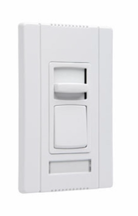 Wattstopper CD1103PW Titan Incandescent Single Pole/ 3-Way, Slide-to-Off Dimmer with Preset, 1100W, Narrow, White