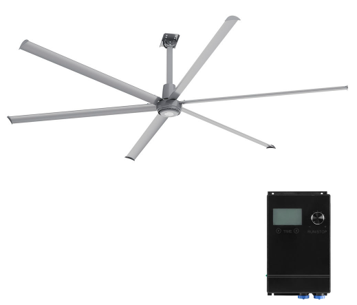 Carro USA CDC-126S-030-120 Zenon Modern 12' Neodymium Magnet Direct-Drive Motor Commercial Home Ceiling Fan w/ Controller, Silver Gray Finish