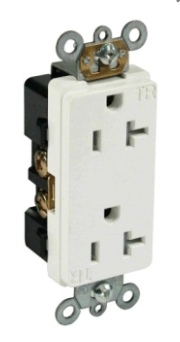 ORBIT CDR20-TR-SI 125V, 20A Decor Commercial Grade Tamper Resistant Receptacle, Ivory Finish