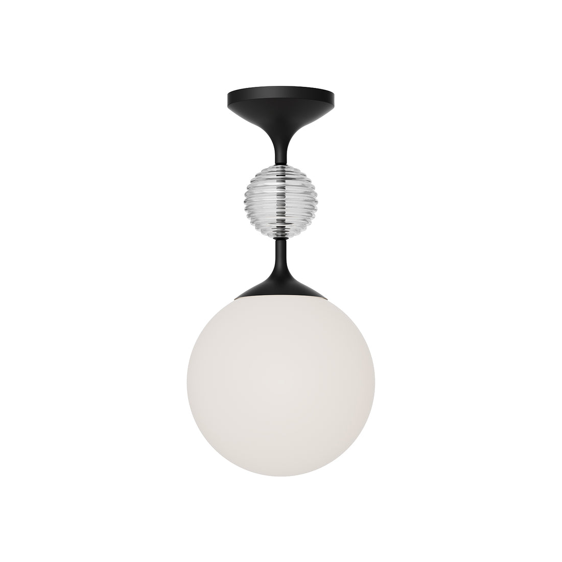 Alora Mood SF415308MBOP Celia 8" Semi-Flush Mount, E26 Base, 60W Max, Matte Black/Opal Glass, 120V