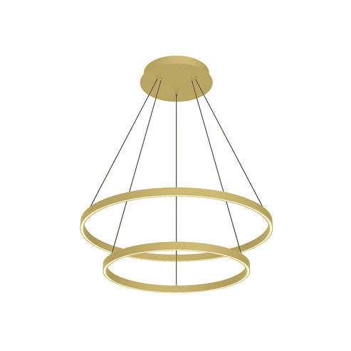 Kuzco Lighting CH87832-BG-UNV-010 Cerchio 32-in 2 Layer Up/Down Chandelier Ceiling Light - CCT: 3000K - Finish: Brushed Gold