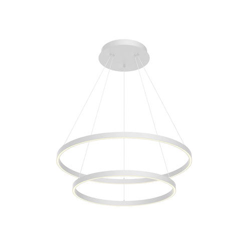 Kuzco Lighting CH87832-WH-UNV-010 Cerchio 32-in 2 Layer Up/Down Chandelier Ceiling Light - CCT: 3000K - Finish: White