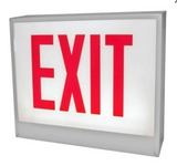 ORBIT CESL-W-1-EB-S-D Chicago Approved Led Exit Sign White Housing 1F Battery Back-up Stairs Double Arrows