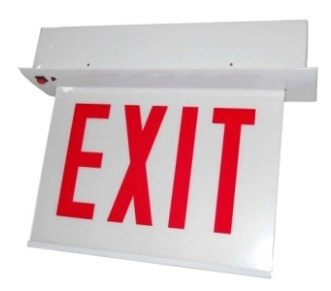 ORBIT CESRE-A-1-EB-E-L Chicago Approved Led Recess Mount Exit Sign Al Housing 1F Battery Back-up Exit Left Arrow