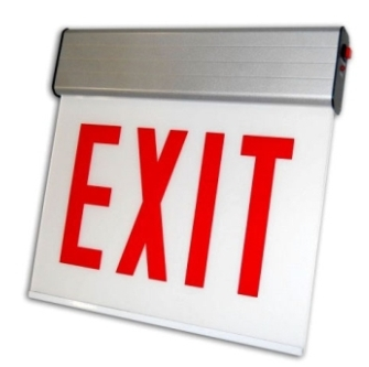 ORBIT CESSE-W-1-EB-S-LR Chicago Approved Led Surface Exit Sign White Housing 1F Battery Back-Up Str Left/Right Arrow