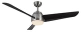 Kuzco Lighting CF91954-BN/MB Thalia 54 inch 3 Blade LED Smart Ceiling Fan in Brushed Nickel-Matte Black