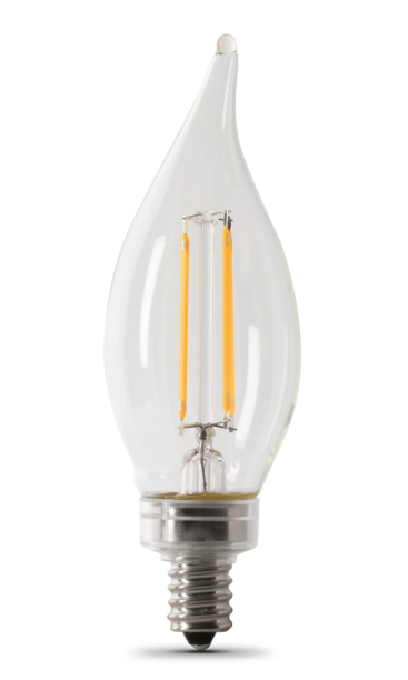 Feit Electric CFC40/927CA/FIL/6 3.3W (40W Replacement) Soft White (2700K) BA10 Dimmable Enhance LED Filament Bulb Color Temperature 2700K , Wattage 3.3W, Voltage 120V Pack 6