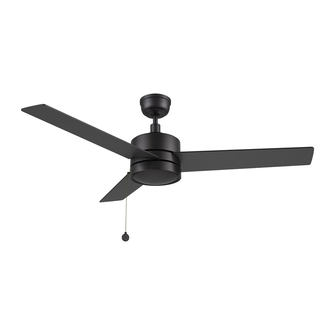 Carro USA CFP523E5-N10-B2-1 52" 3-Blade No Light Ceiling Fan with Pull Chain - Fixture Finish: Black - Blade Finish: Black