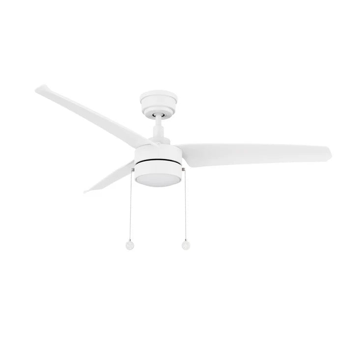 Carro USA CFP523N-L11-W1-1 52" Rexton 3-Blade Ceiling Fan with Pull Chain - Fixture Finish: White - Blade Finish: White