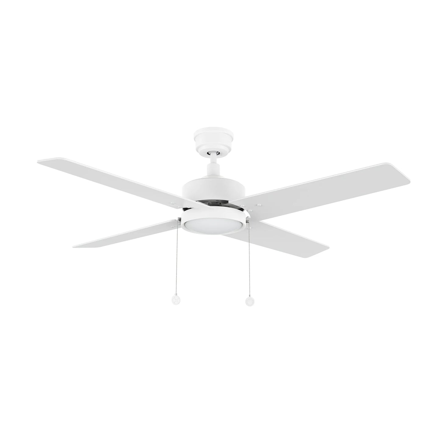 Carro USA CFP524E5-L31-W1-1 52" VINK Ceiling Fan with LED Light And Pull Chain Control - Fixture Finish: White - Blade Finish: White
