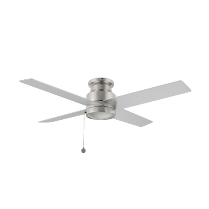 Carro USA CFP524E5-N10-SJ-1-FM 52" 4-Blade Flush Mount Ceiling Fan With No LED Light & Pull Chain - Fixture Finish: Brushed Nickel - Blade Finish: Silver