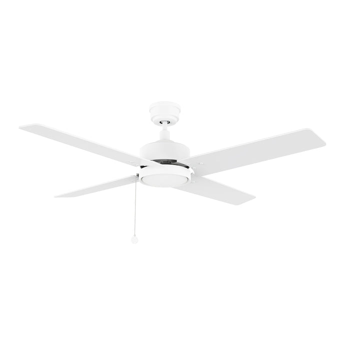 Carro USA CFP524E5-N30-W1-1 52" Vink 4-Blade Ceiling Fan with Pull Chain - Fixture Finish: White - Blade Finish: White