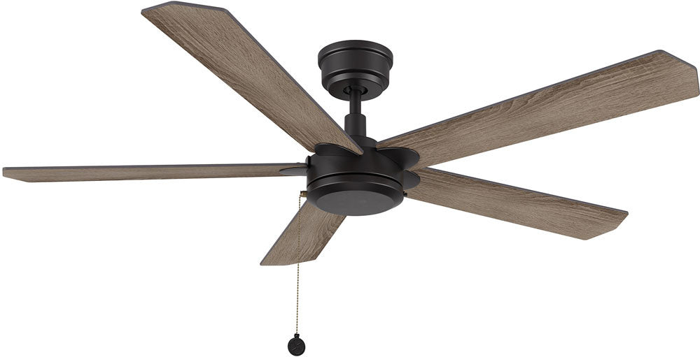 Carro USA CFP525E2-N10-BG-1 52" VALENCIA Ceiling Fan with Pull Chain Control - Fixture Finish: Black - Blade Finish: Walnut & Barnwood