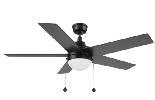 Carro USA CFP525E6-L11-B2-1 Malta Contemporary LED 52" Ceiling Fan, Black Finish