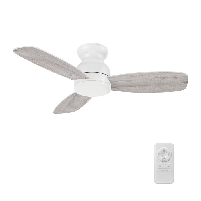 Carro USA CFR443Q-N10-WP-1-FM 44" Stanley 3-Blade Flush Mount Ceiling Fan - Fixture Finish: White - Blade Finish: Whitewashed