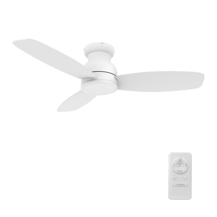 Carro USA CFR483Q-N10-W1-1-FM 48" Stanley 3-Blade Flush Mount Ceiling Fan - Fixture Finish: White - Blade Finish: White
