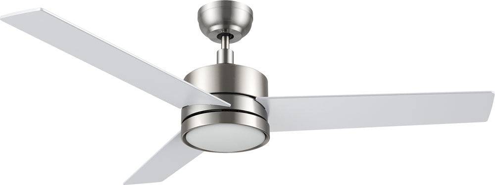 Carro USA CFR523E5-L12-SJ-1 52" Santana Contemporary Home Ceiling Fan - Fixture Finish: Brushed Nickel - Blade Finish: Silver