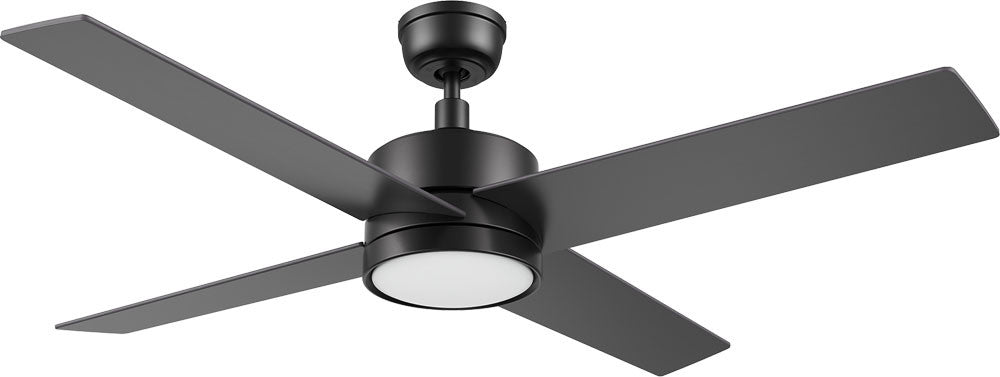 Carro USA CFR524E5-L12-B2-1 52" Santana Contemporary Home LED Ceiling Fan - Fixture Finish: Black - Blade Finish: Black