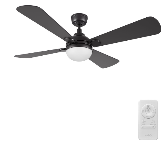 Carro USA CFR524Q4-L11-B2-1 Zephyr Contemporary Black LED 52" Home Ceiling Fan, Black Finish