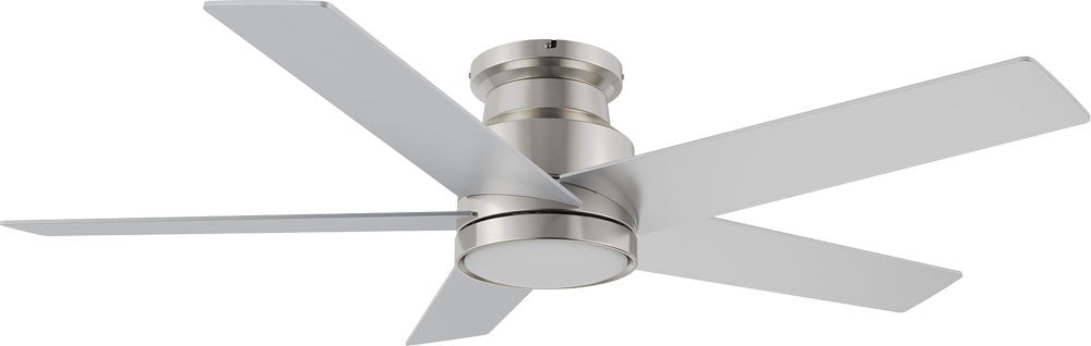 Carro USA CFR525E5-L11-SJ-1-FM 52" Santana Contemporary Home LED Ceiling Fan - Fixture Finish: Brushed Nickel - Blade Finish: Silver