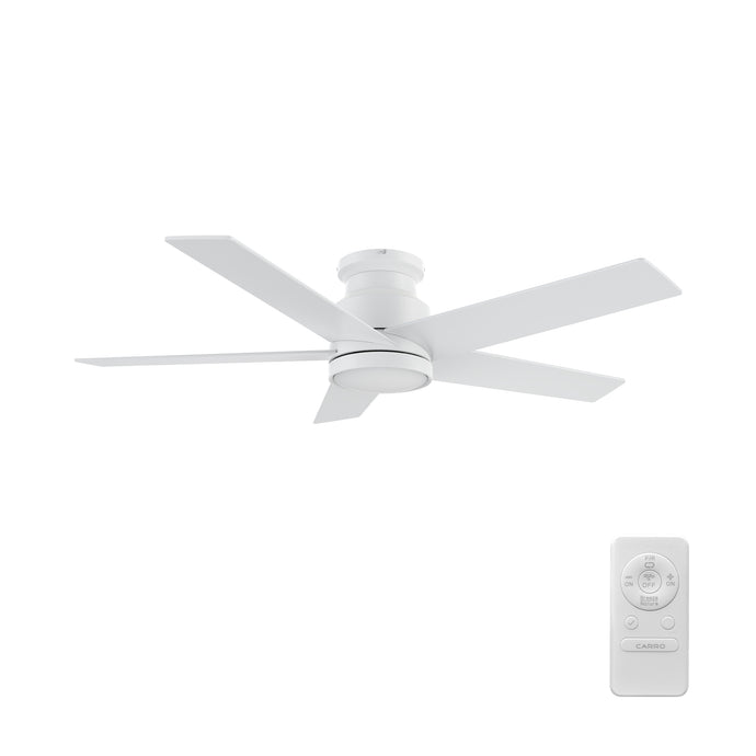 Carro USA CFR525E5-N10-W1-1-FM 52" Santana 5-Blade Flush Mount Home Ceiling Fan - Fixture Finish: White - Blade Finish: White