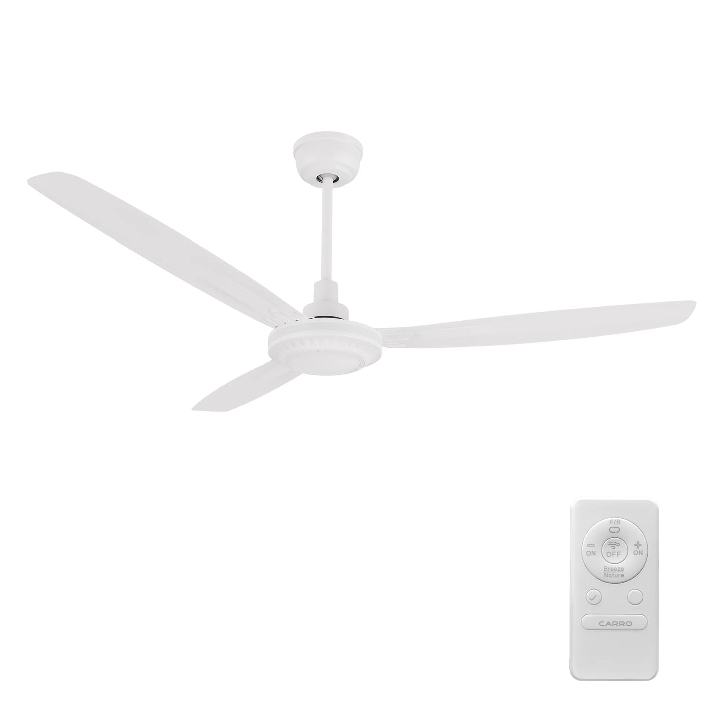Carro USA CFR563Z2-N10-W1-1 56" Oberon Ceiling Fan with remote - Fixture Finish: White - Blade Finish: White