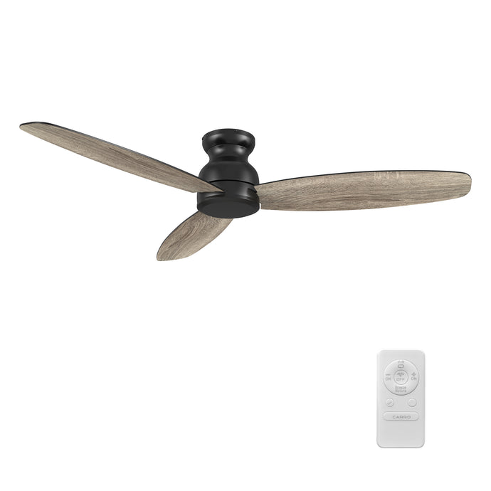 Carro USA CFR603Q-N10-BG-1-FM 60" Stanley 3-Blade Flush Mount Ceiling Fan - Fixture Finish: Black - Blade Finish: Barnwood