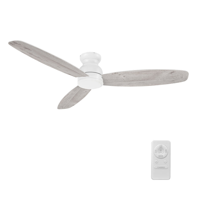 Carro USA CFR603Q-N10-WP-1-FM 60" Stanley 3-Blade Flush Mount Ceiling Fan - Fixture Finish: White - Blade Finish: Whitewashed