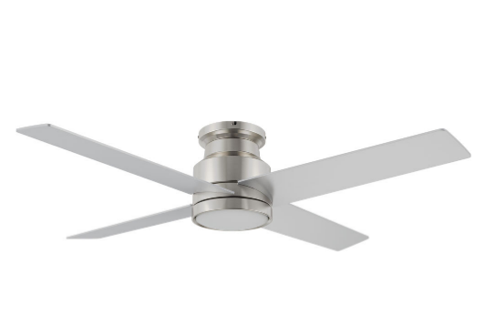 Carro USA CFW524E5-L12-SJ-1-FM 52 Inch Santana Contemporary Brushed Nickel LED Home Ceiling Fan
